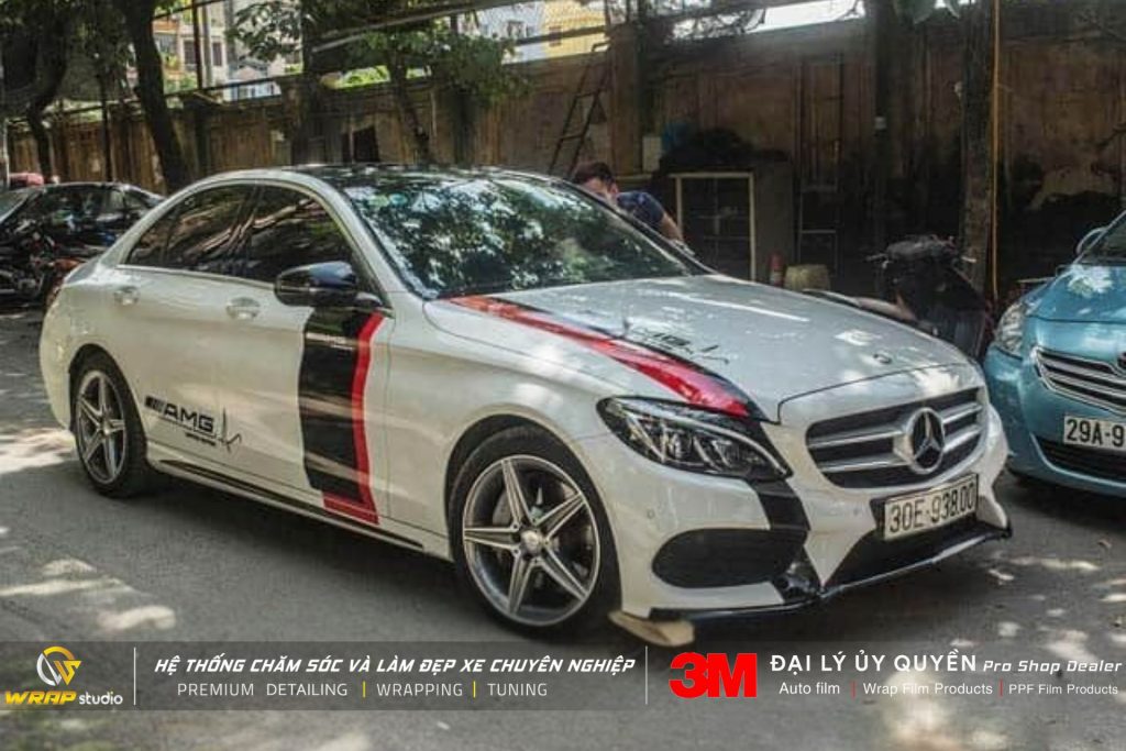 Mercedes C300 dán tem cực chất - Wrap Studio