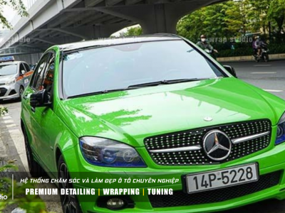 Mercedes dán decal đổi màu oto XAD6141 PET VIPER GREEN