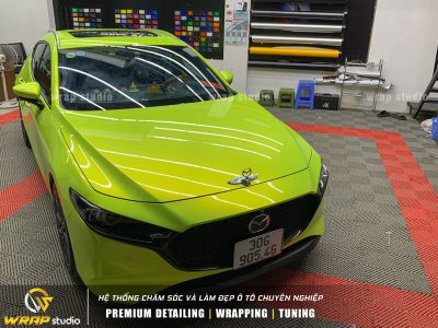 dán xe mazda 3 xanh nõn chuối