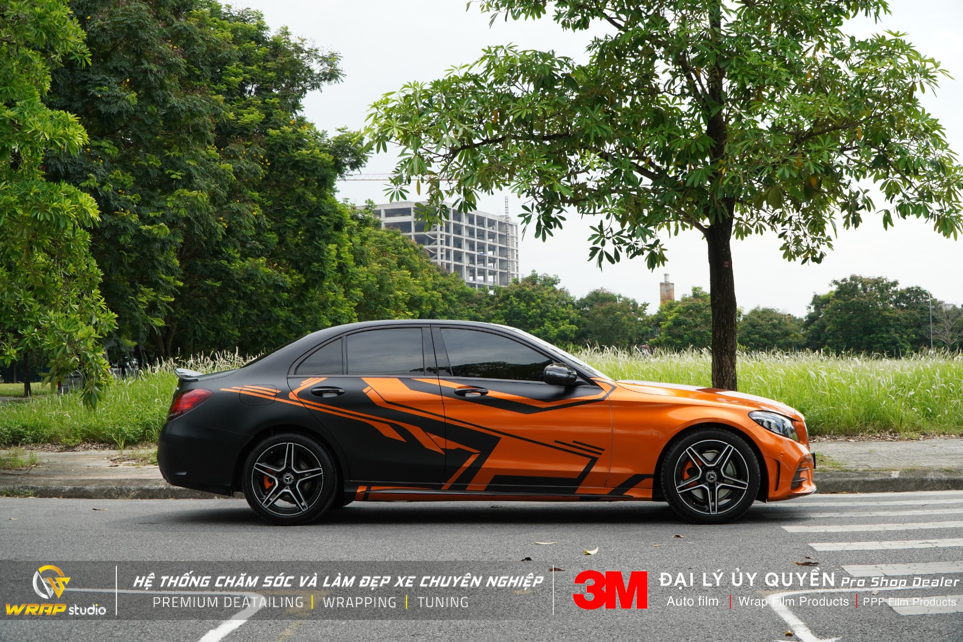 Mercedes C300 dán tem cực chất - Wrap Studio