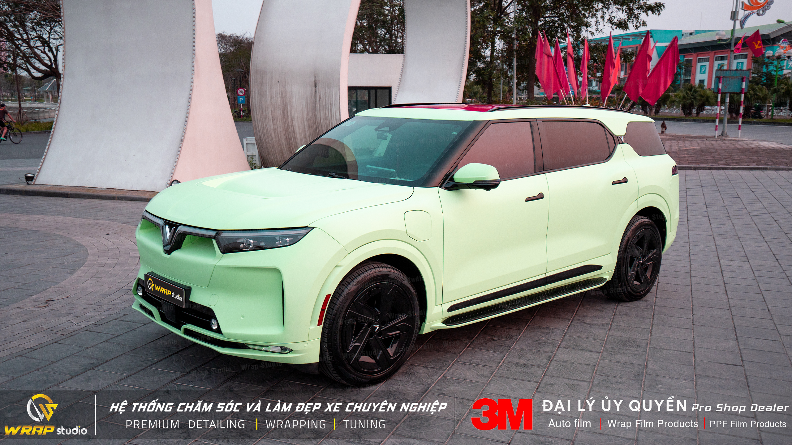 VF9 lên màu xanh lì cực chất - Wrap Studio