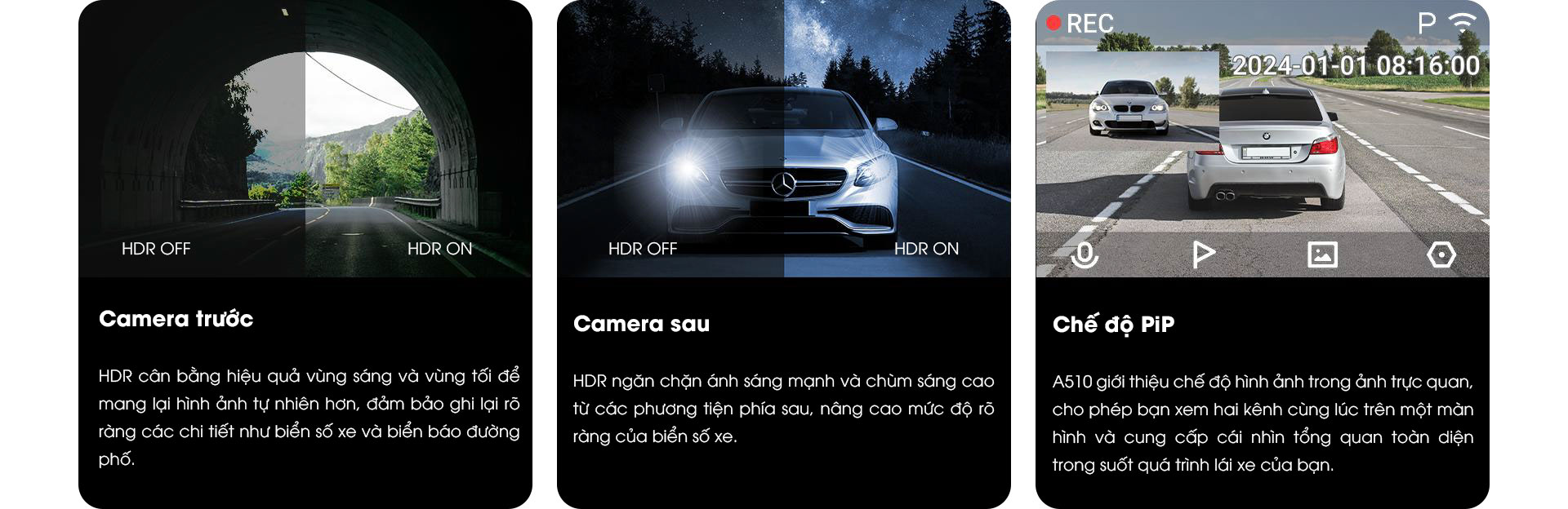 chất lượng ghi hình 70mai a510