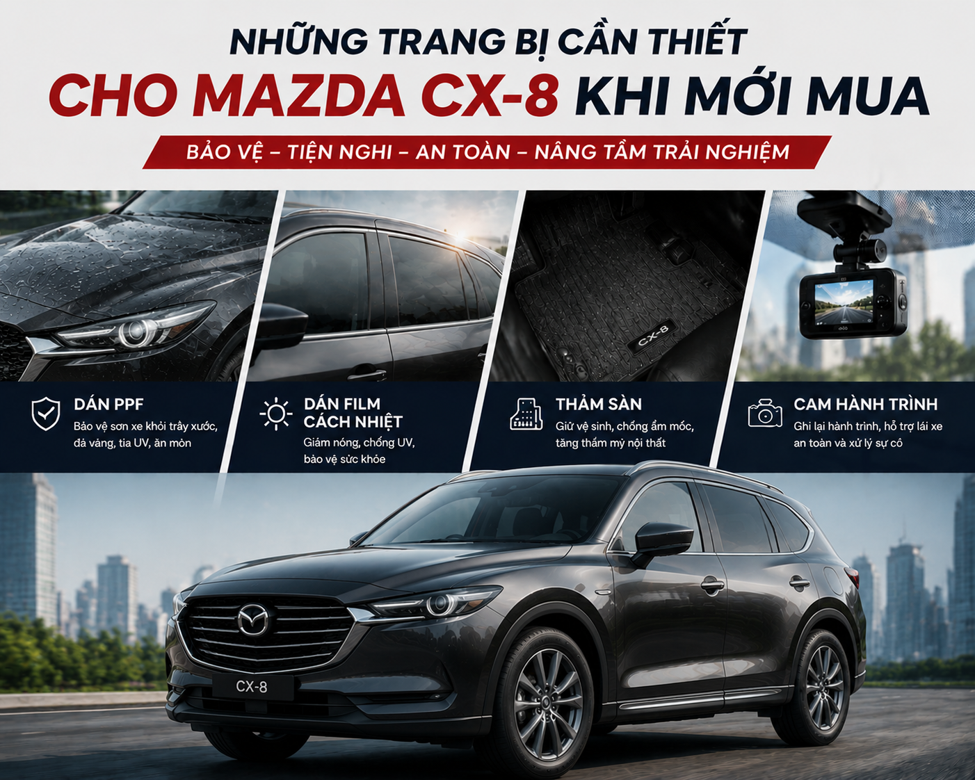 Trang bị cần thiết xe Mazda Cx8