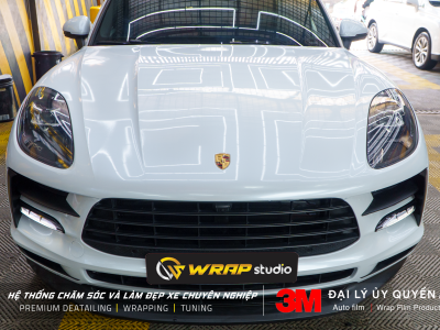 Porsche Macan dán đổi màu trắng