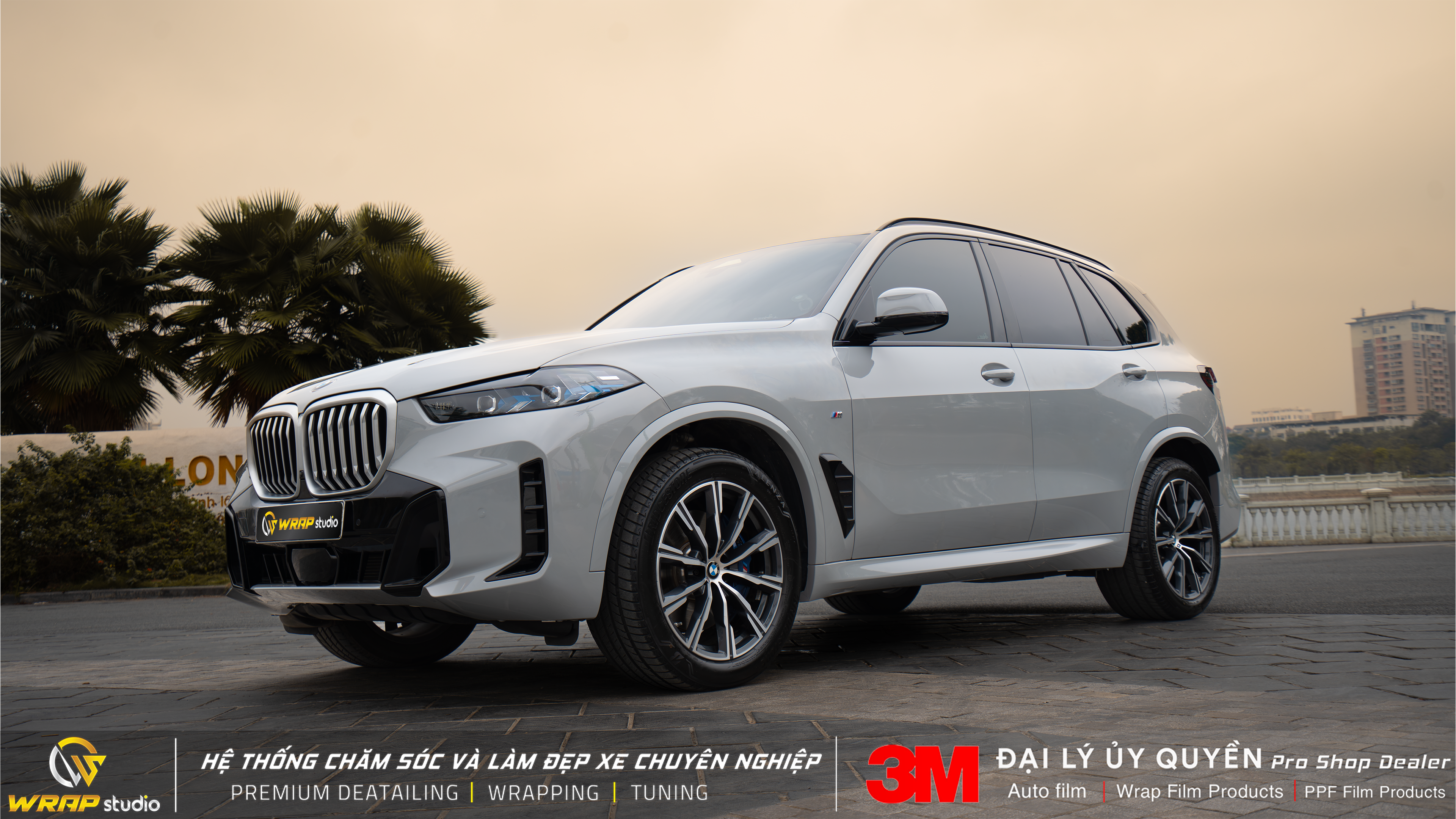 BMW X5 dán đổi màu xám xi măng