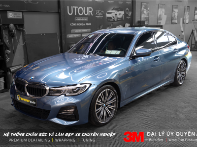 BMW 330I dán đổi màu xanh dương